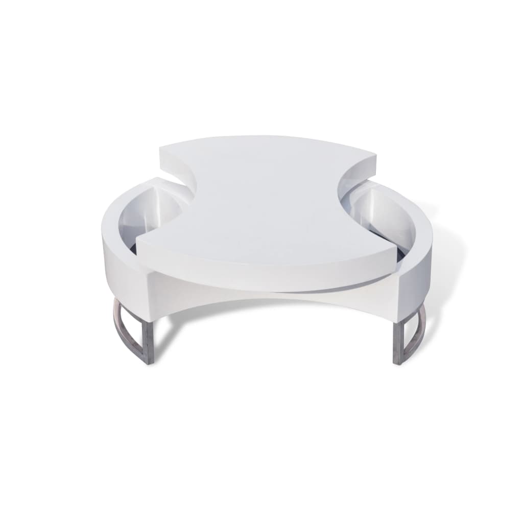 vidaXL コーヒーテーブル 調整可能な形状 ハイグロスホワイト