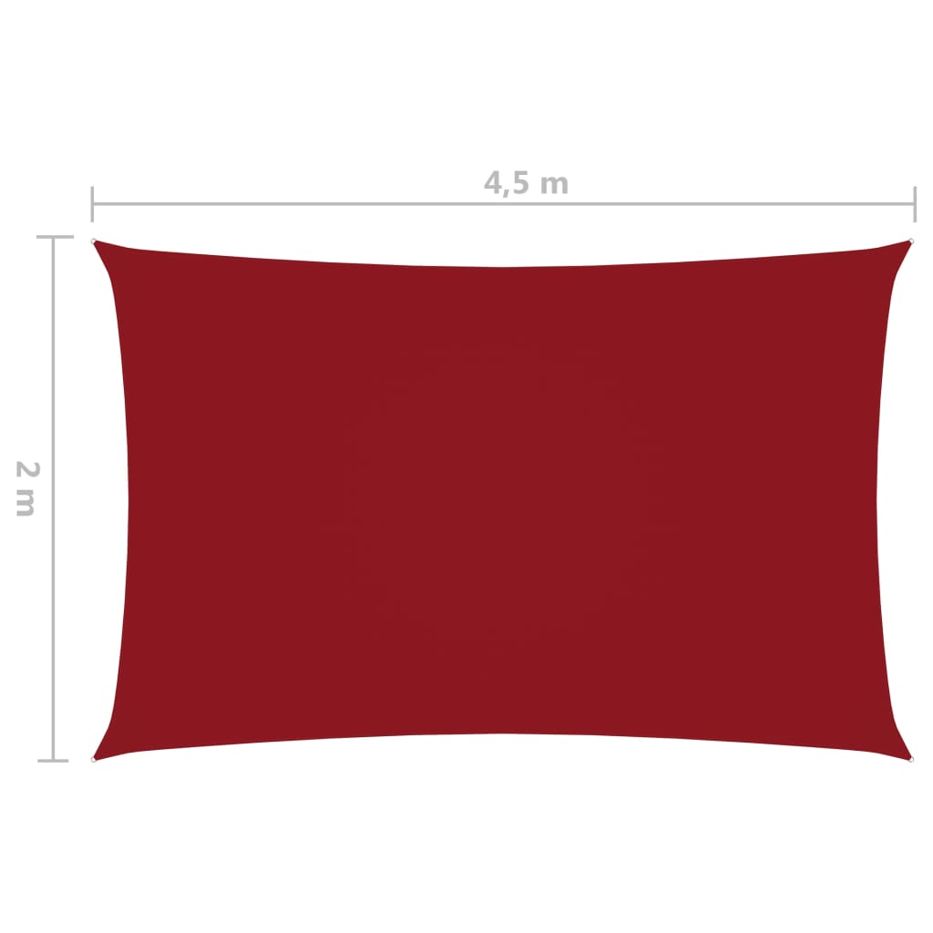 vidaXL サンシェードセイル 2x4.5m 長方形 オックスフォード生地 レッド
