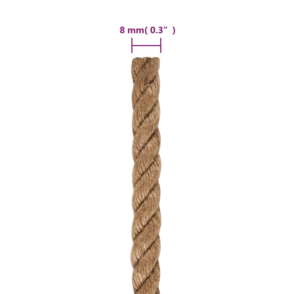 vidaXL ロープ 100％ジュート 8mm (直径) 500m (全長)
