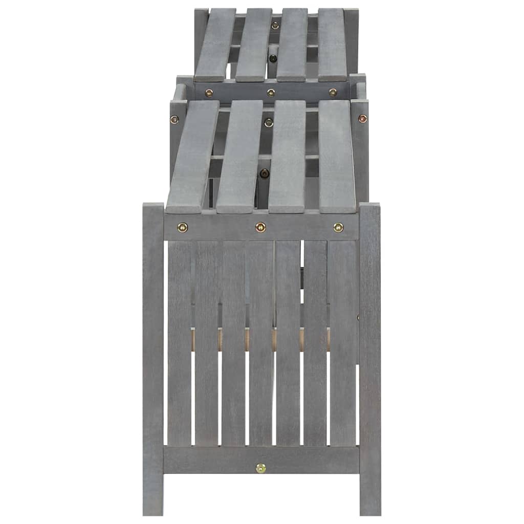 vidaXL ガーデンコーナーベンチ プランター付 117cm アカシア無垢材 グレー