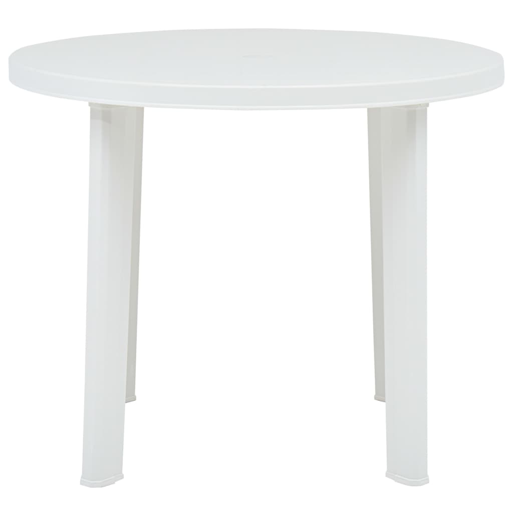 vidaXL ガーデンテーブル 80x75x72 cm プラスチック製 ホワイト