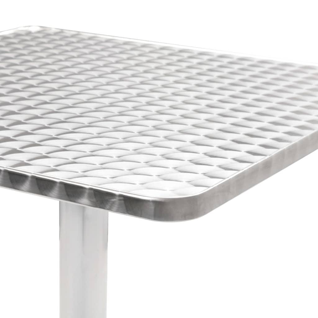 vidaXL ガーデンテーブル シルバー 60x60x70cm アルミ製