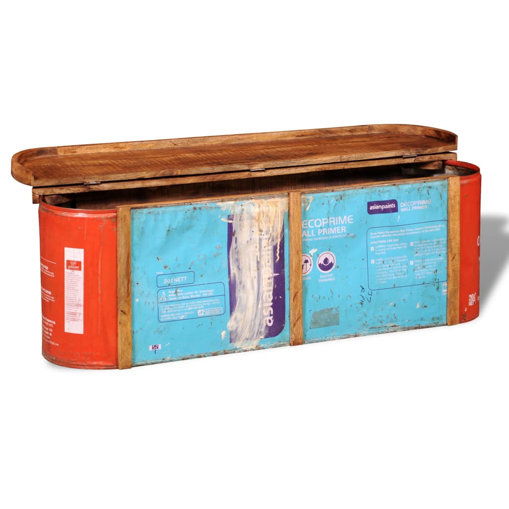 vidaXL サイドボード 収納ベンチ 無垢の再生木材