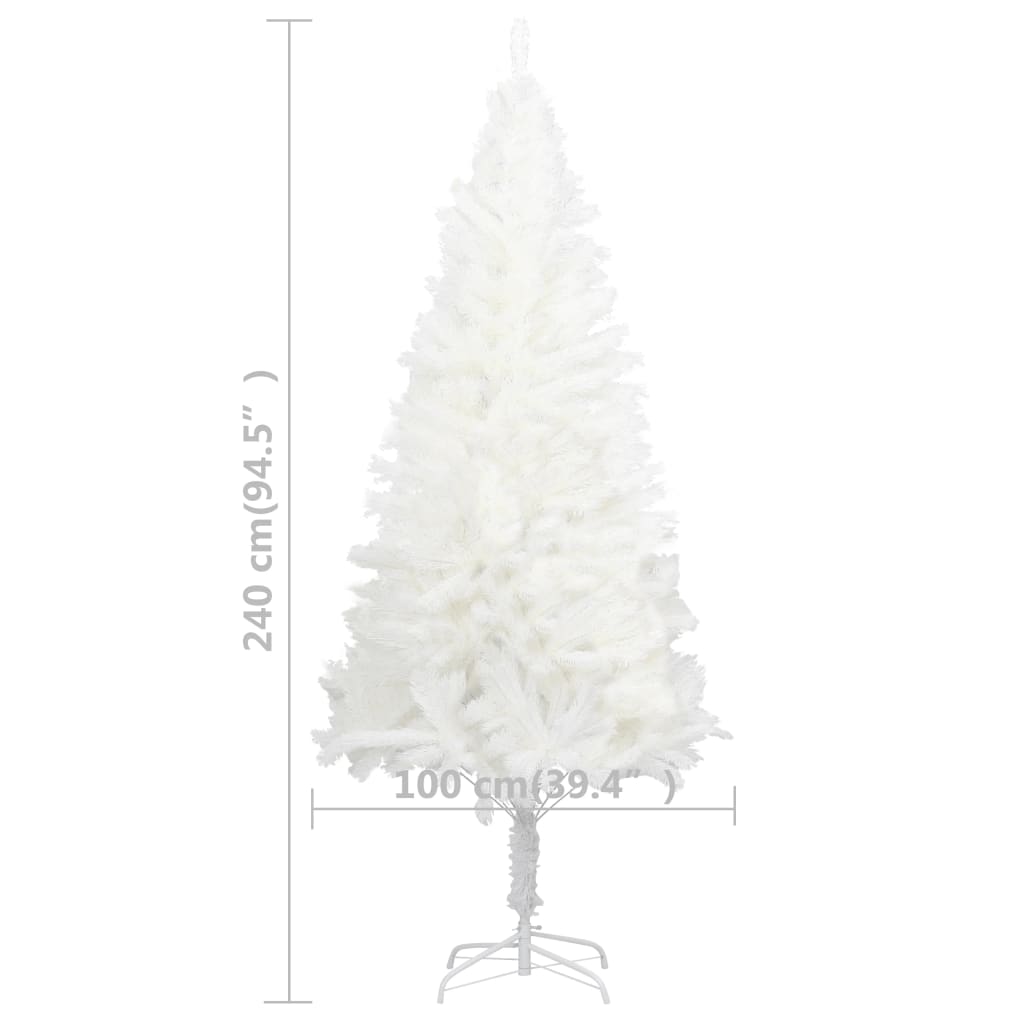 vidaXL 人工クリスマスツリー 本物そっくり 針葉付き 240cm ホワイト