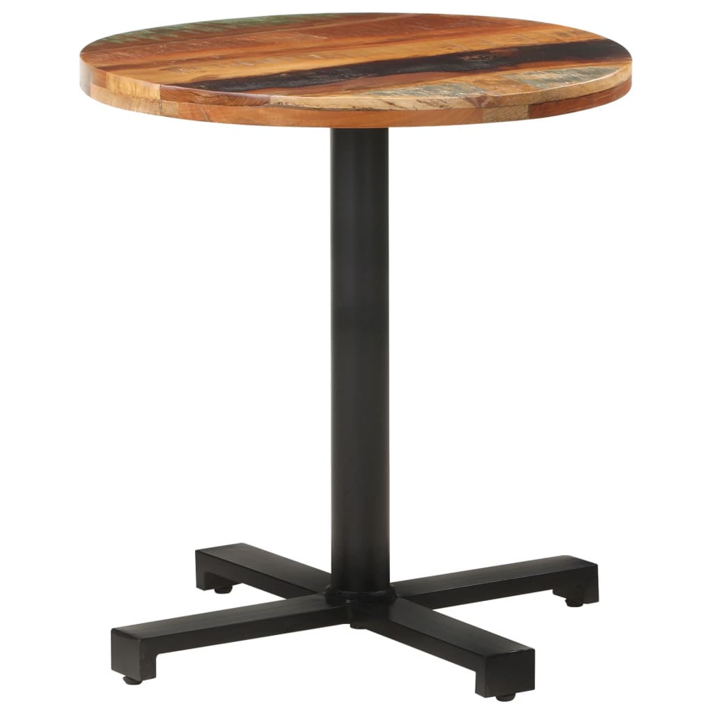 vidaXL ビストロテーブル 丸型 直径70x75cm 無垢の再生木材