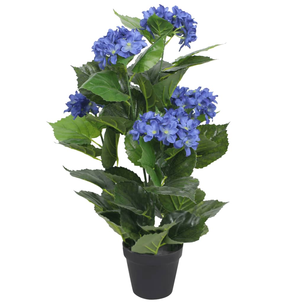 vidaXL 人工観葉植物 紫陽花 (アジサイ) ポット付き 60cm ブルー