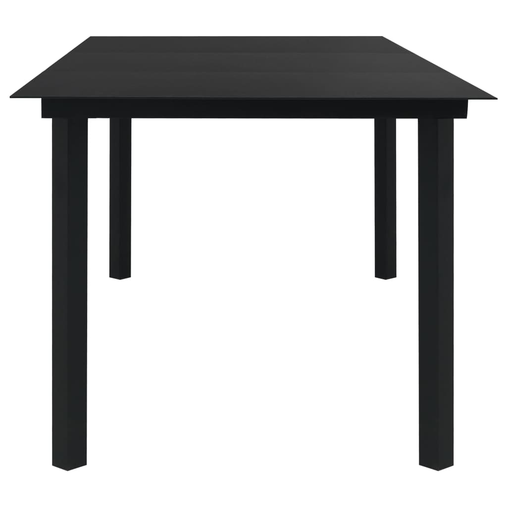 vidaXL ガーデンダイニングテーブル ブラック 190x90x74cm スチール＆ガラス製