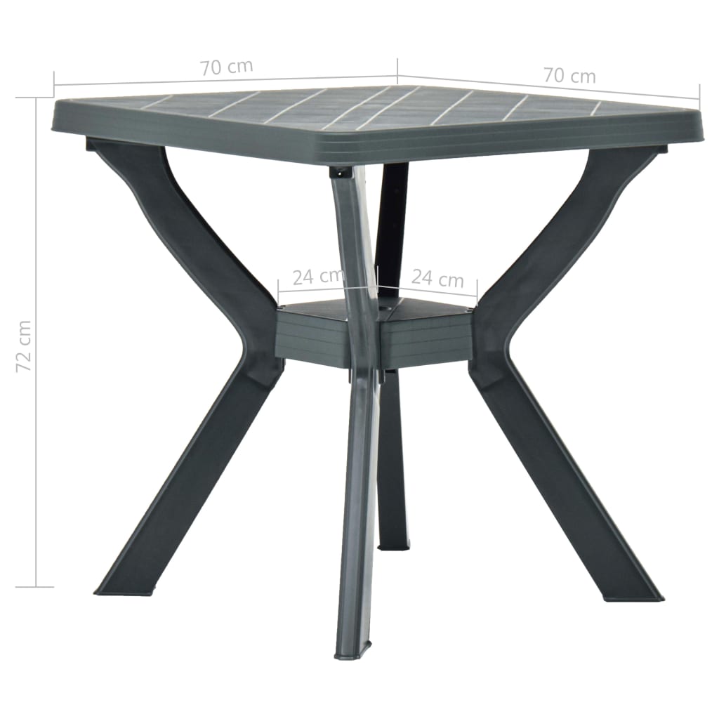 vidaXL ビストロテーブル 70x70x72 cm プラスチック製 アントラシート