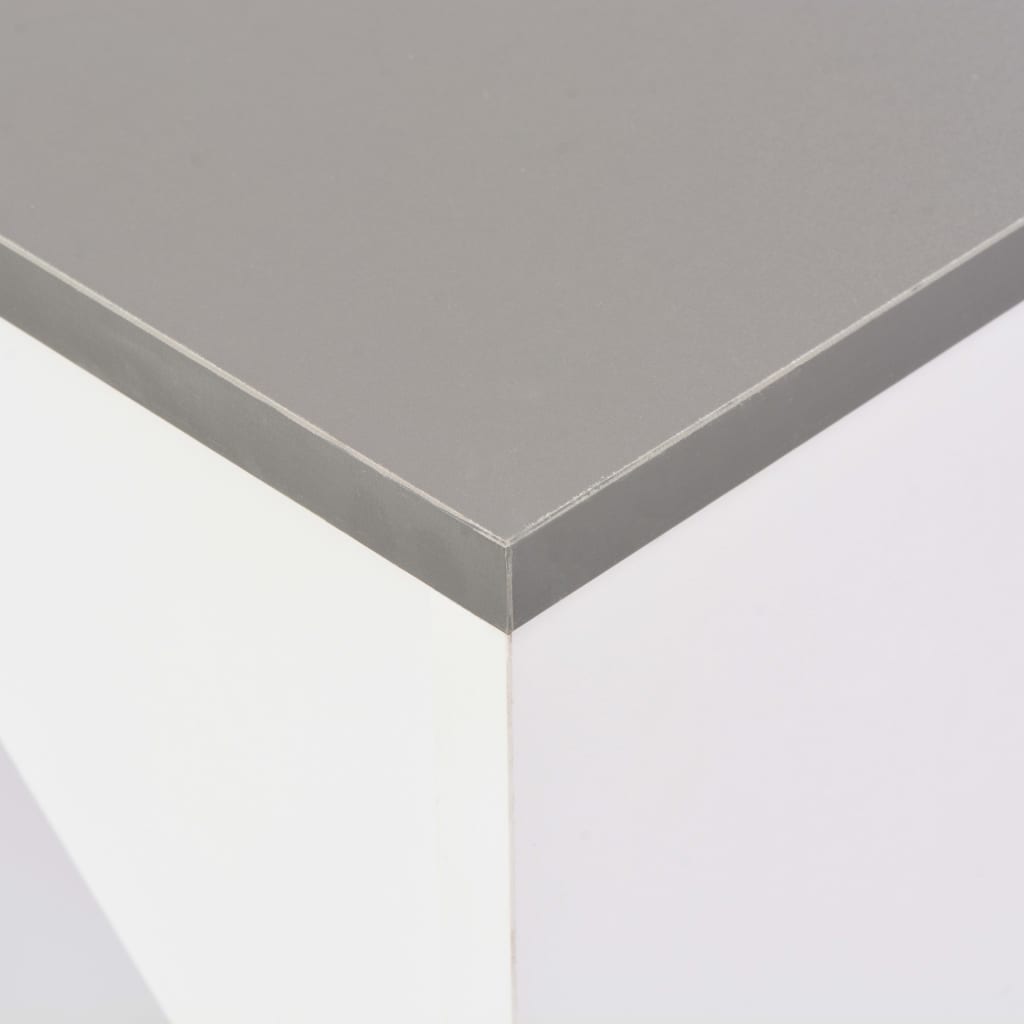 vidaXL バーテーブル 可動棚付き ホワイト 138x39x110 cm