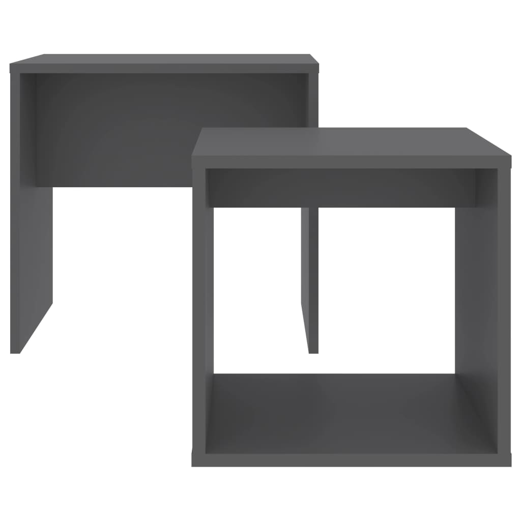 vidaXL コーヒーテーブルセット 灰色 48x30x45cm パーティクルボード