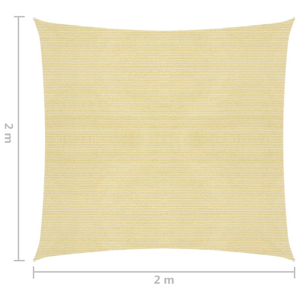 vidaXL サンシェード 2x2m 高密度ポリエチレン製 角型 ベージュ