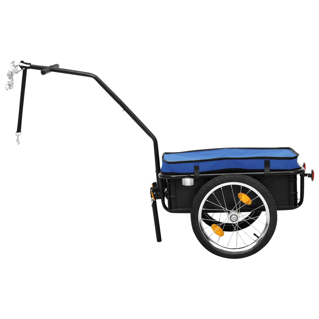 vidaXL 自転車用トレーラー/ハンドワゴン155x60x83 cm スチール製 ブルー