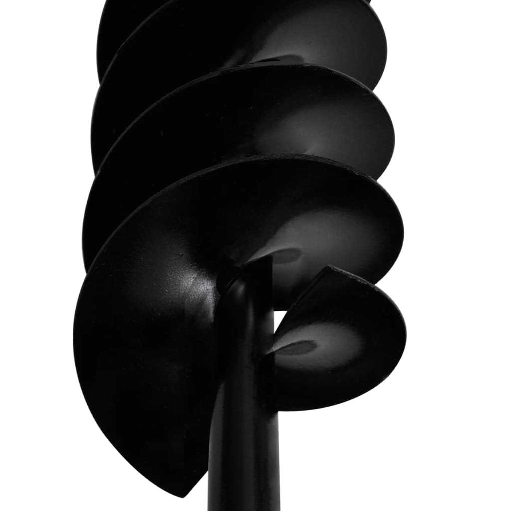 vidaXL 掘削ドリル アースオーガー用ビット 100mm ダブルスパイラル型 ハンドル付き スチール製 黒色