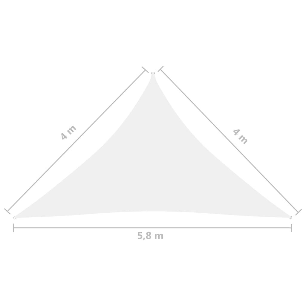 vidaXL サンシェードセイル 4x4x5.8m 三角形 オックスフォード生地 ホワイト