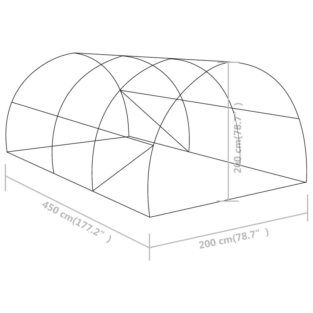 vidaXL 温室 9m² 4.5x2x2m