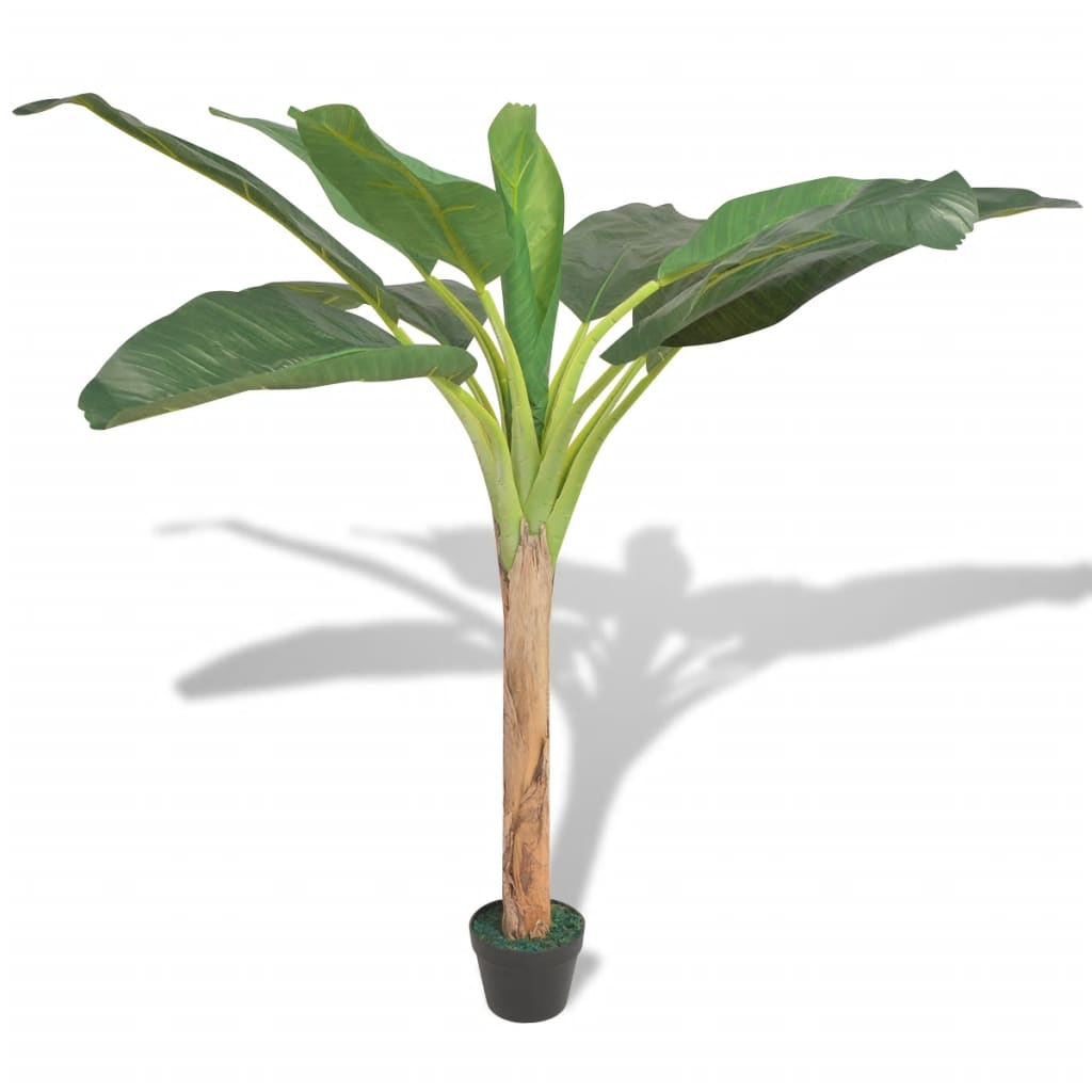 vidaXL 人工観葉植物 バナナの木 ポット付き 150cm グリーン