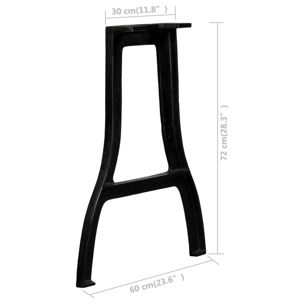 vidaXL ダイニングテーブル脚 2点 A型フレーム 鋳鉄製