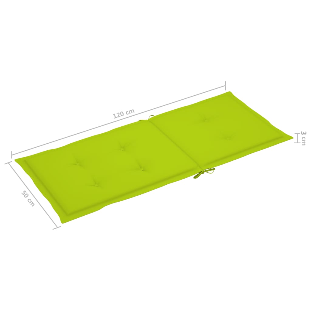 vidaXL ガーデンチェア 4点 ブライトグリーンクッション付き チーク無垢材