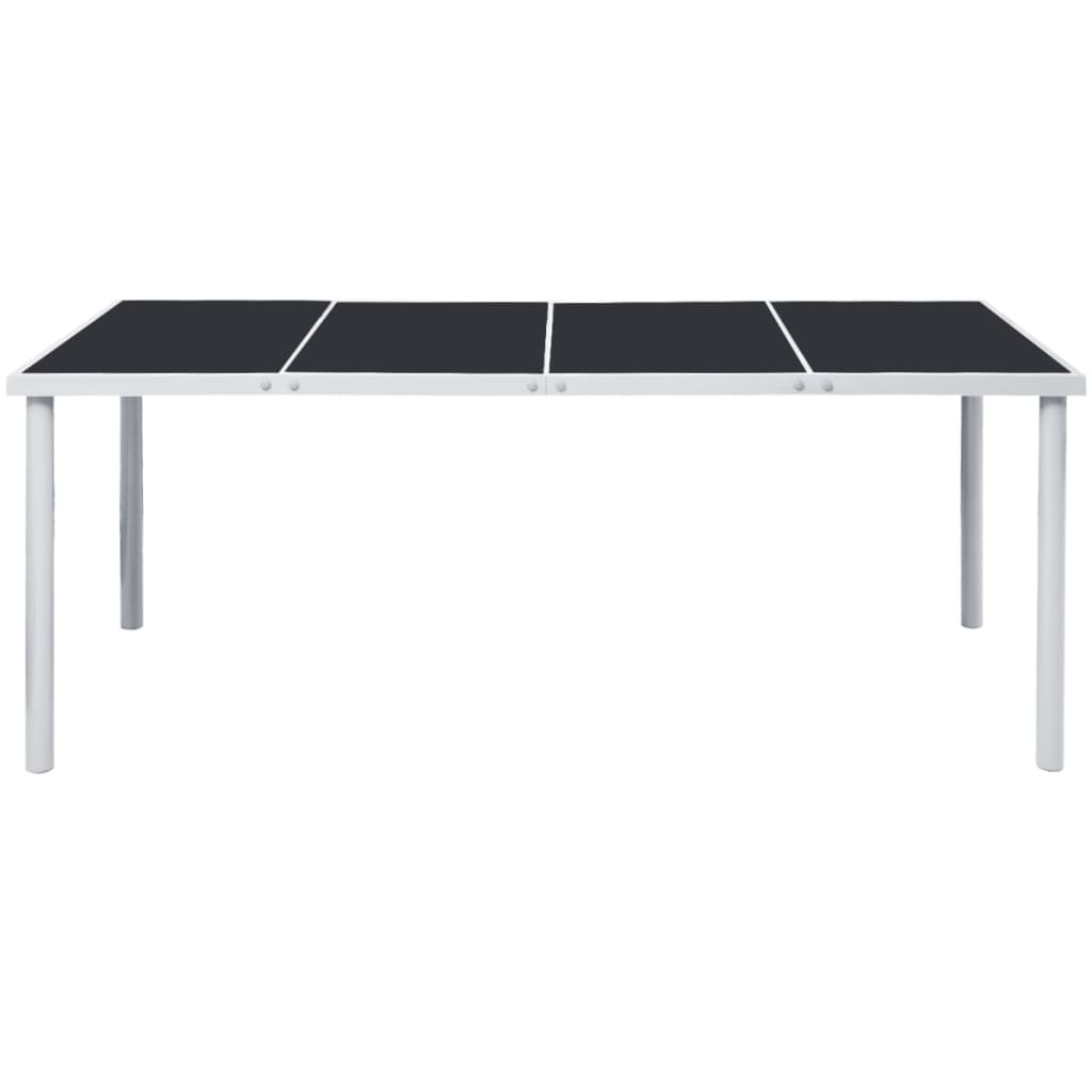 vidaXL ガーデンテーブル ブラック 190x90x74cm スチール製