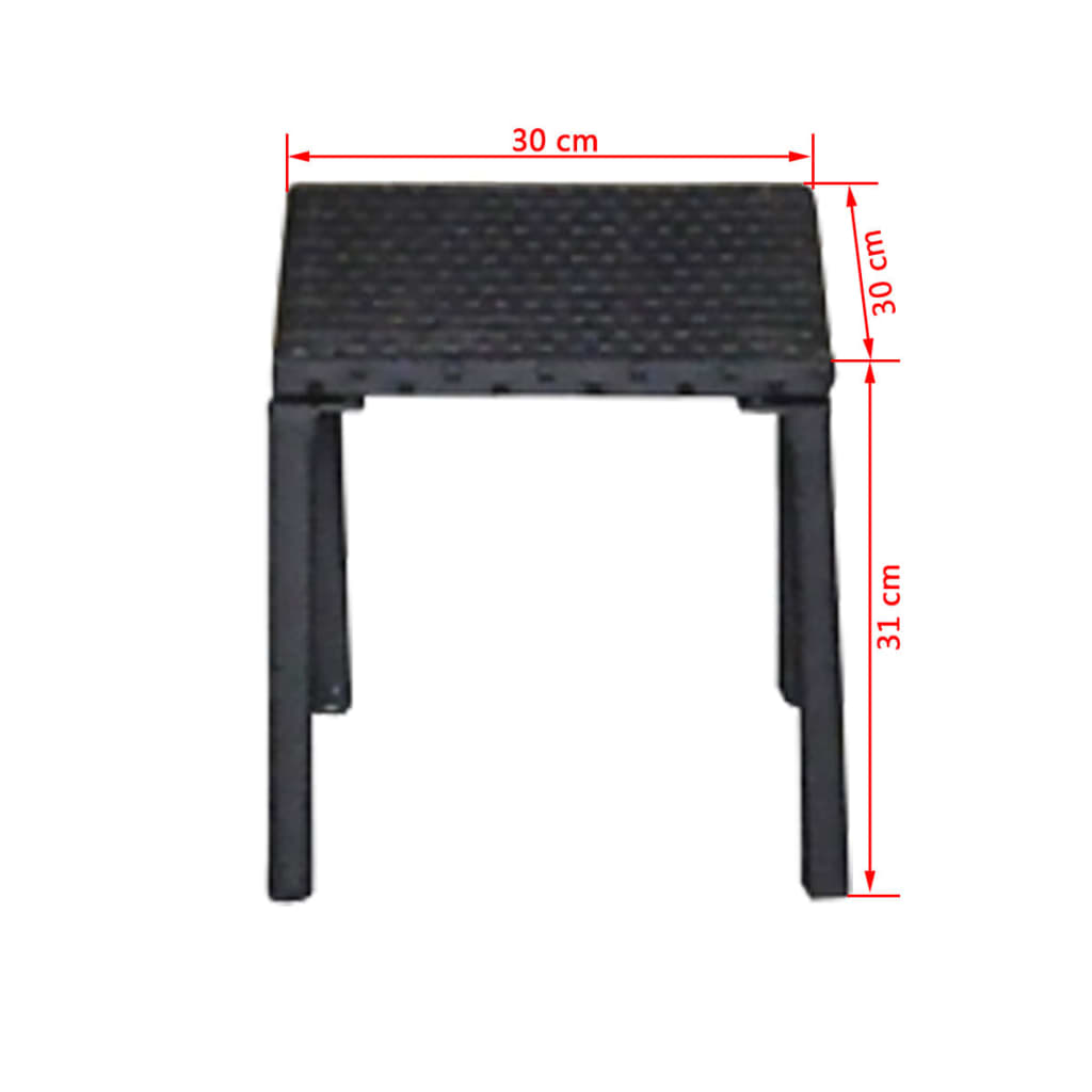 vidaXL サンラウンジャー テーブル付き ポリラタン製 ブラック