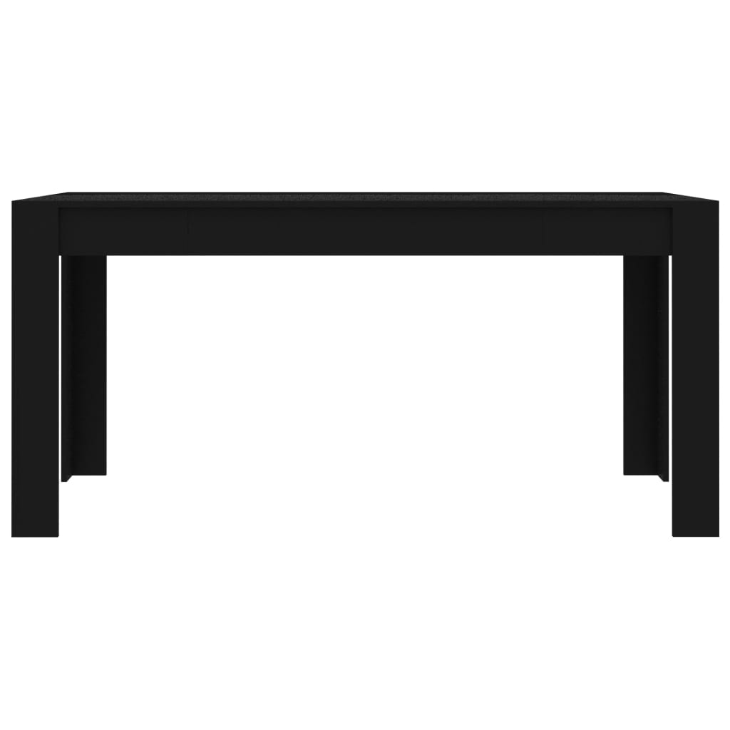 vidaXL ダイニングテーブル 黒色 160x80x76cm パーティクルボード
