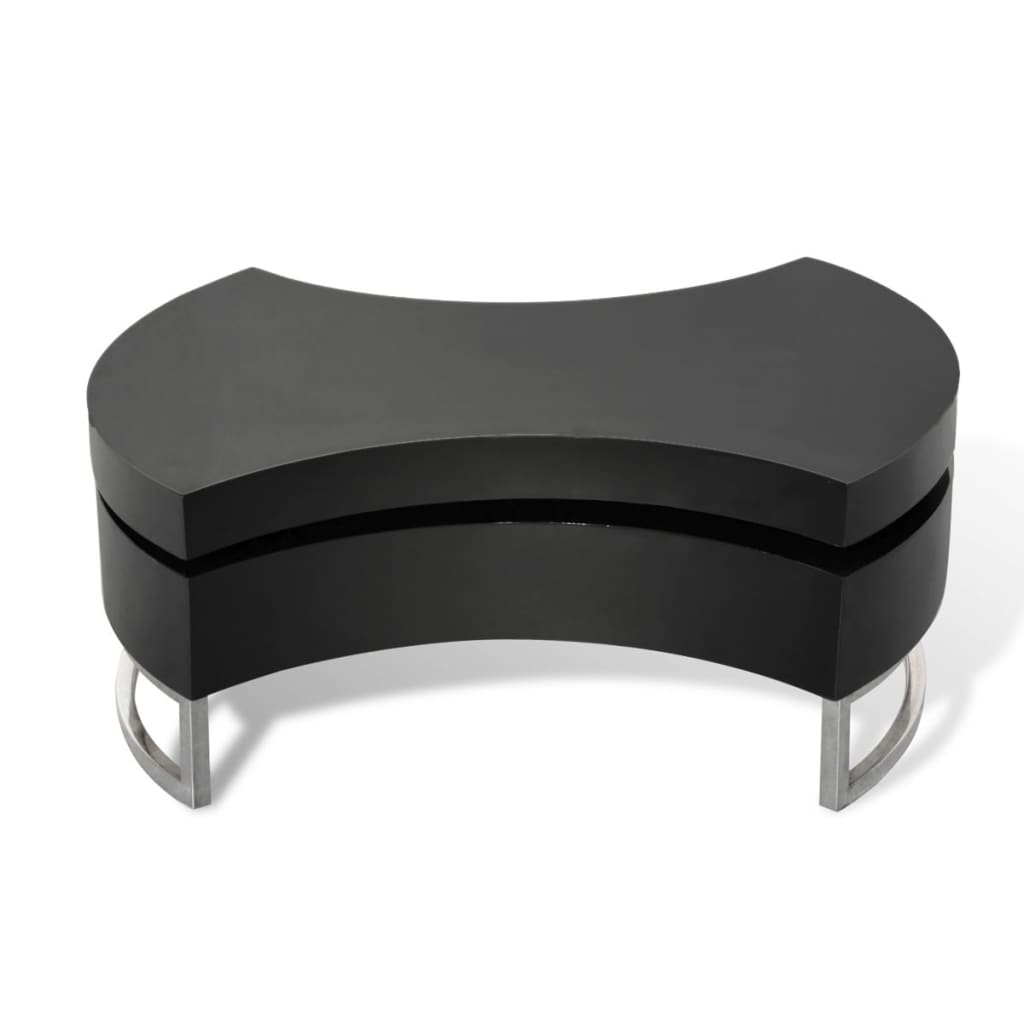vidaXL コーヒーテーブル 調整可能な形状 ハイグロスブラック