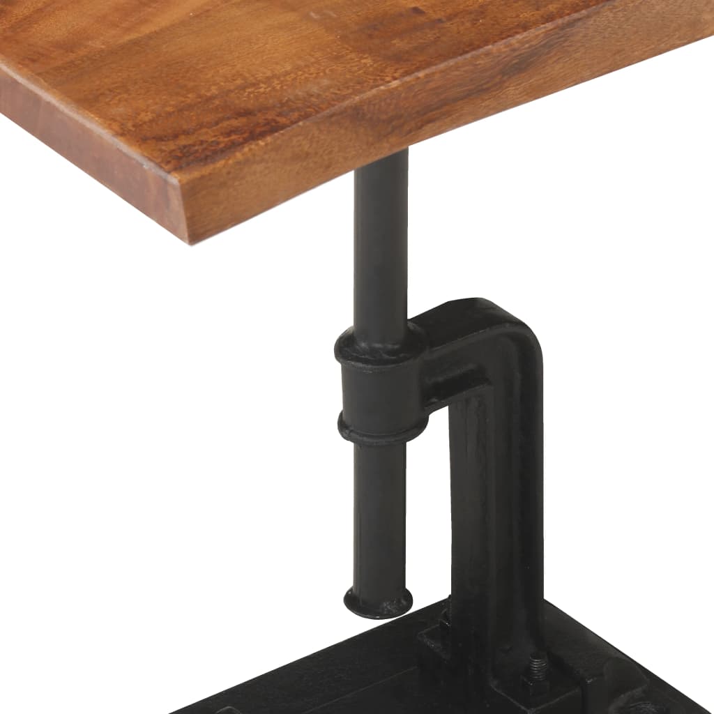 vidaXL サイドテーブル 45x35x49cm アカシア無垢材＆鋳鉄 ブラウン