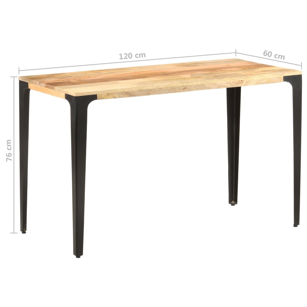 vidaXL ダイニングテーブル 120x60x76 cm マンゴー無垢材
