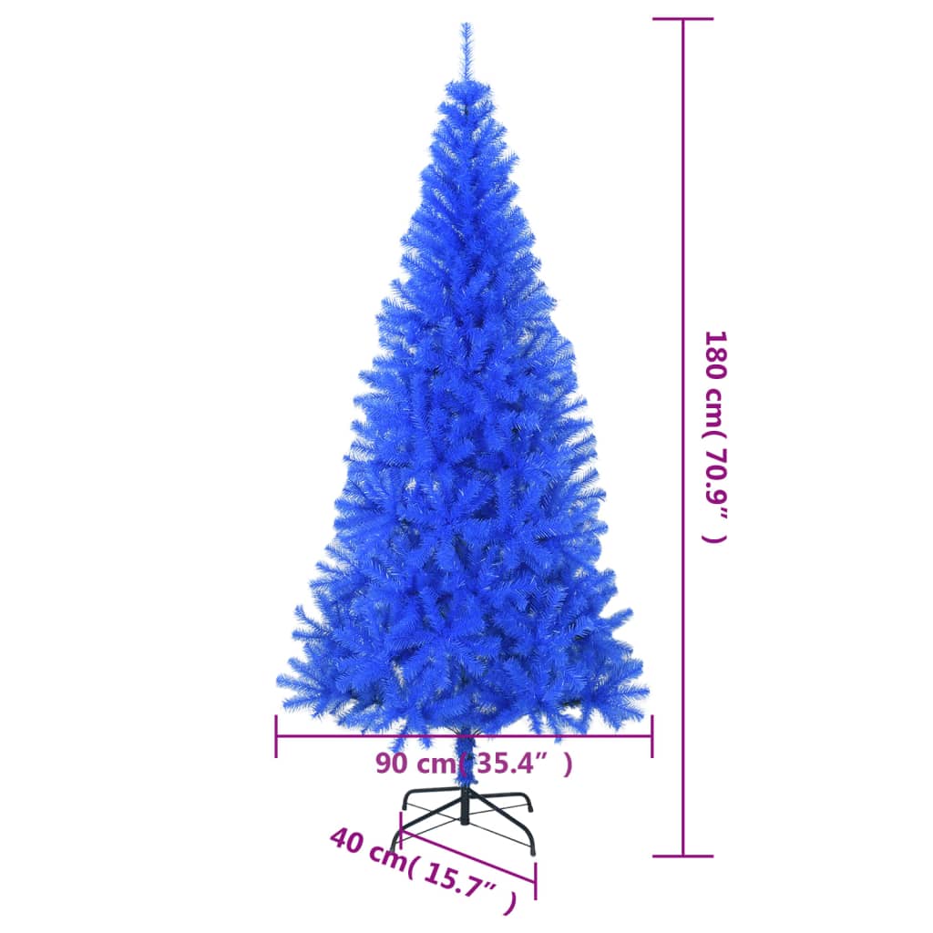 vidaXL クリスマスツリー スタンド付 ブルー 180cm PVC製