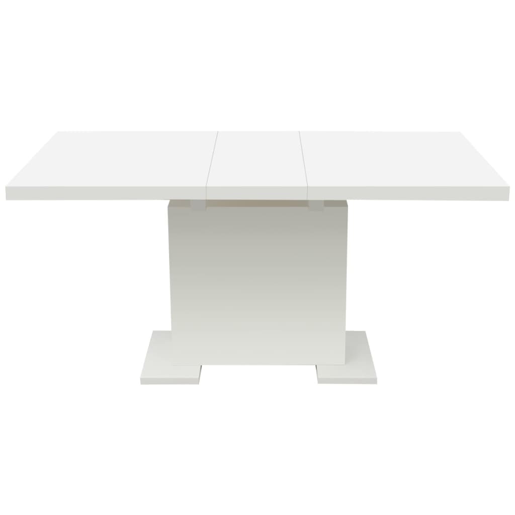 vidaXL 伸長式ダイニングテーブル ハイグロスホワイト
