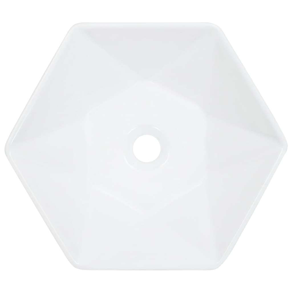 vidaXL 洗面ボウル 41x36.5x12 cm 陶器製 ホワイト