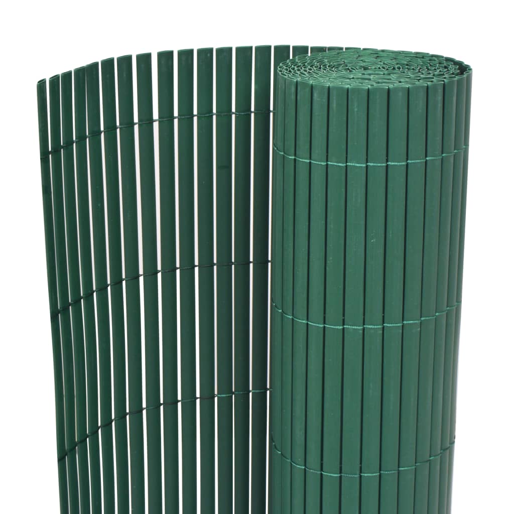 vidaXL ガーデンフェンス 両面タイプ PVC製 90x300cm グリーン