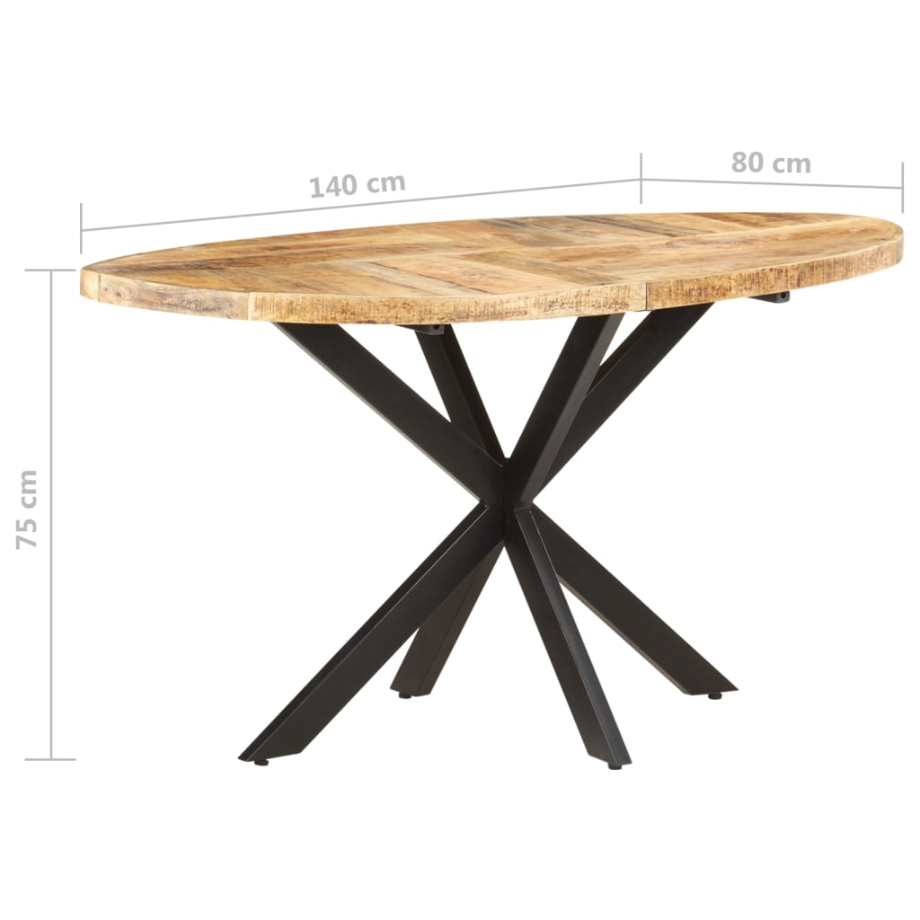 vidaXL ダイニングテーブル 140x80x75 cm マンゴー無垢材
