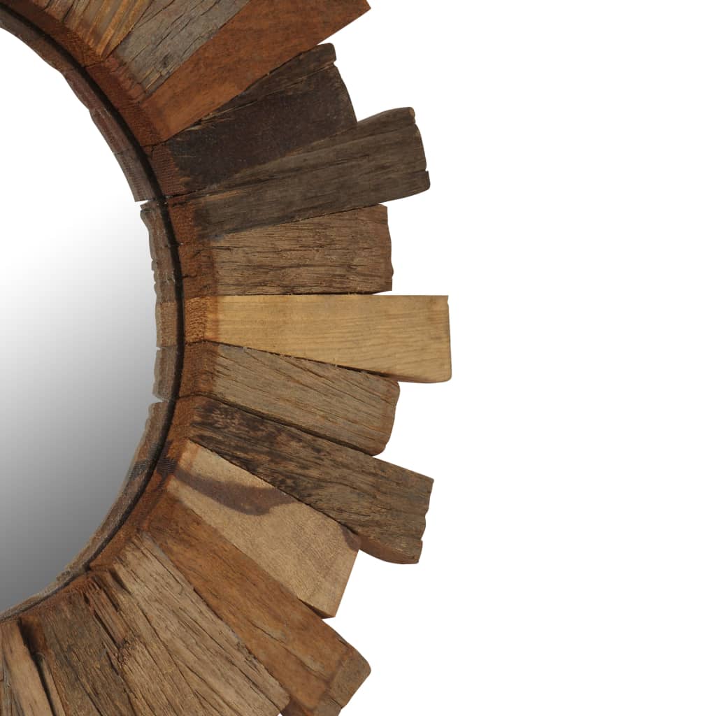 vidaXL ウォールミラー 無垢の再生木材 50cm