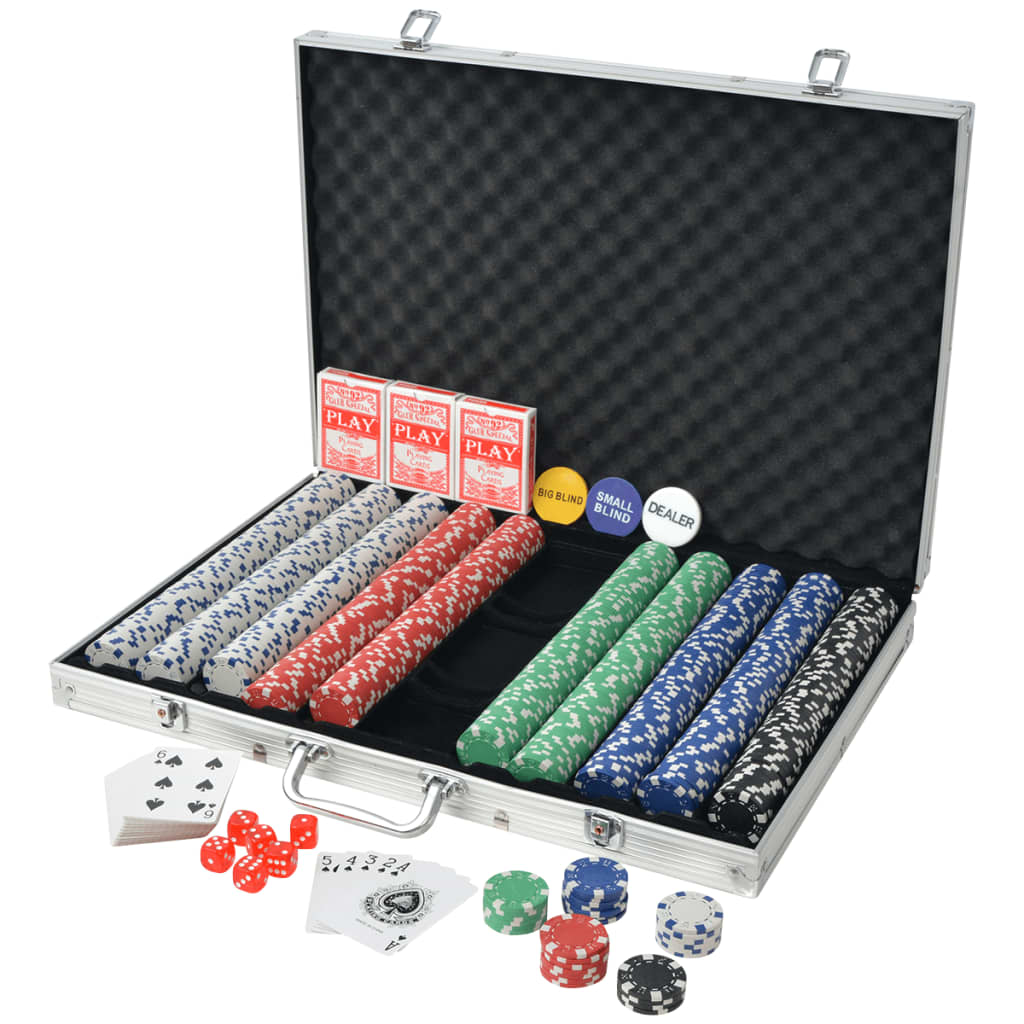 vidaXL ポーカーセット チップ1000枚 アルミ