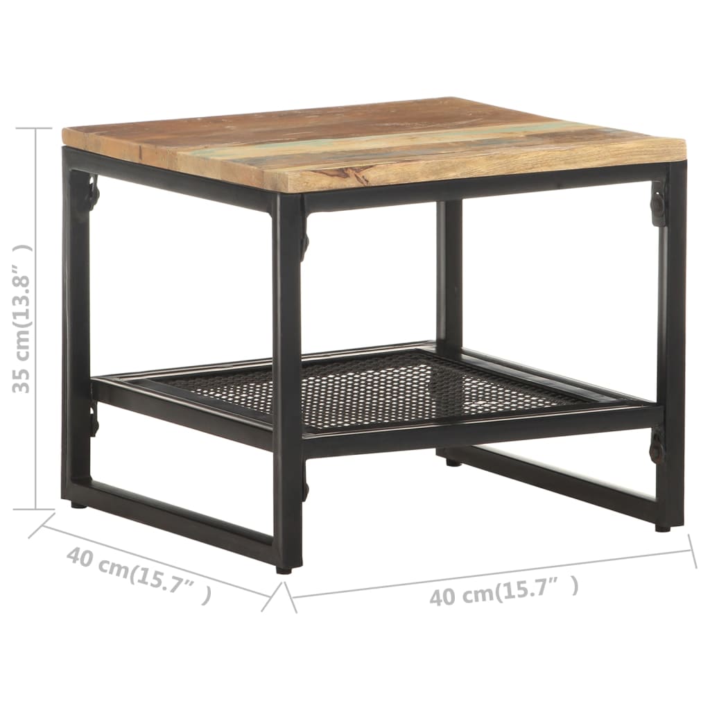 vidaXL サイドテーブル 40x40x35cm 無垢の再生木材