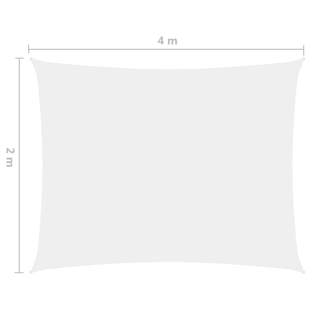 vidaXL サンシェードセイル 2x4m 長方形 オックスフォード生地 ホワイト