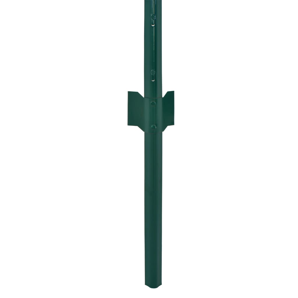 vidaXL ワイヤーメッシュフェンス 支柱付き スチール製 25x2m グリーン