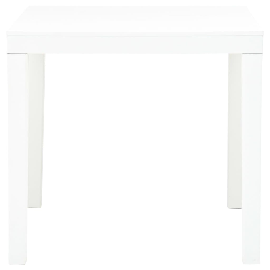 vidaXL ガーデンテーブル 78x78x72 cm プラスチック製 ホワイト