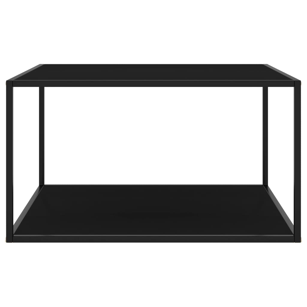 vidaXL コーヒーテーブル ブラック 90x90x50cm ブラックガラス製