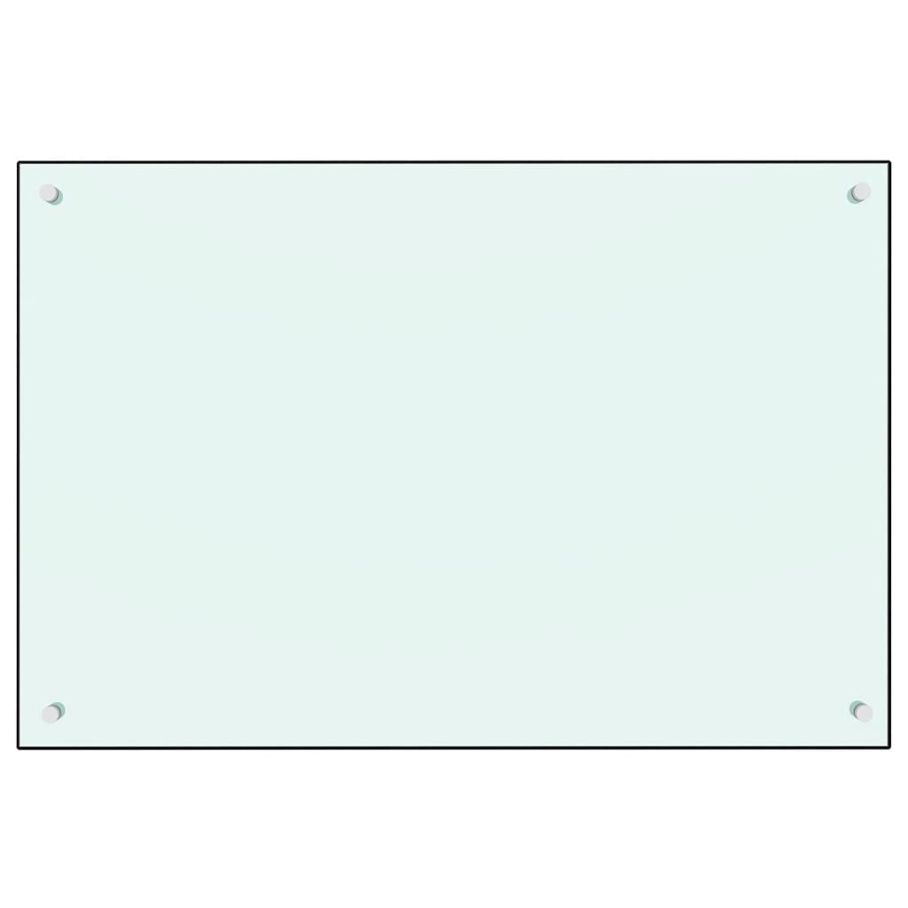 vidaXL キッチン用 汚れ防止板 ホワイト 90x60cm 強化ガラス製