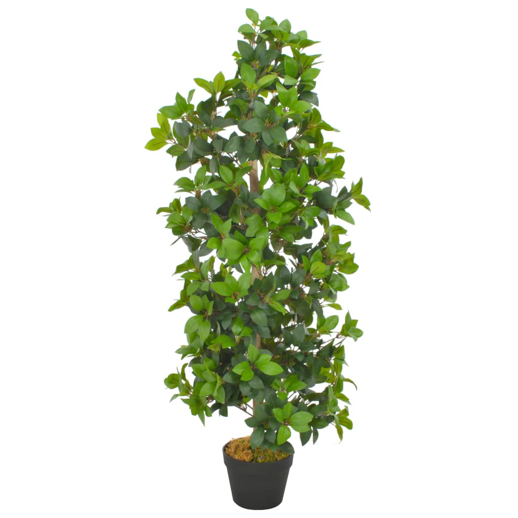 vidaXL 人工観葉植物 月桂樹 (ローレル) ポット付き 120cm グリーン