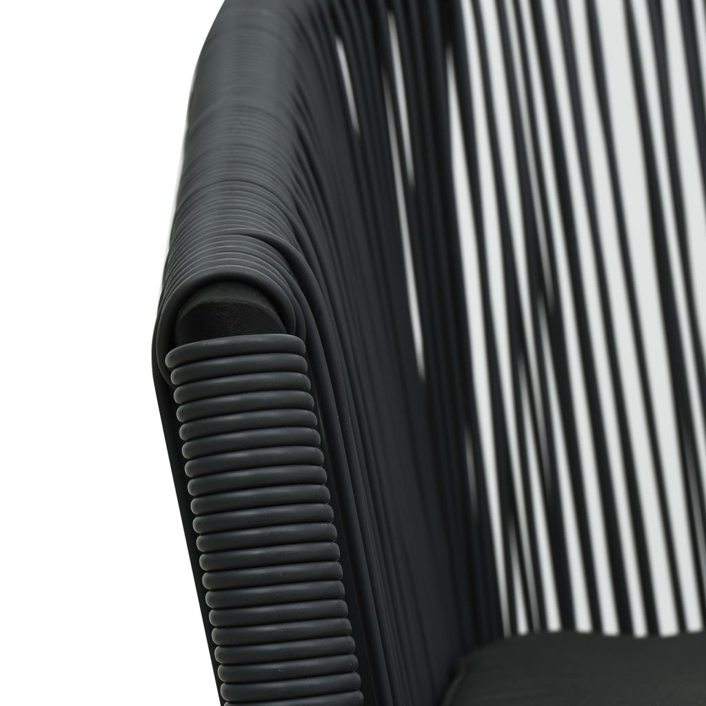 vidaXL ビストロ3点セット クッション付き PVC 籐 ブラック
