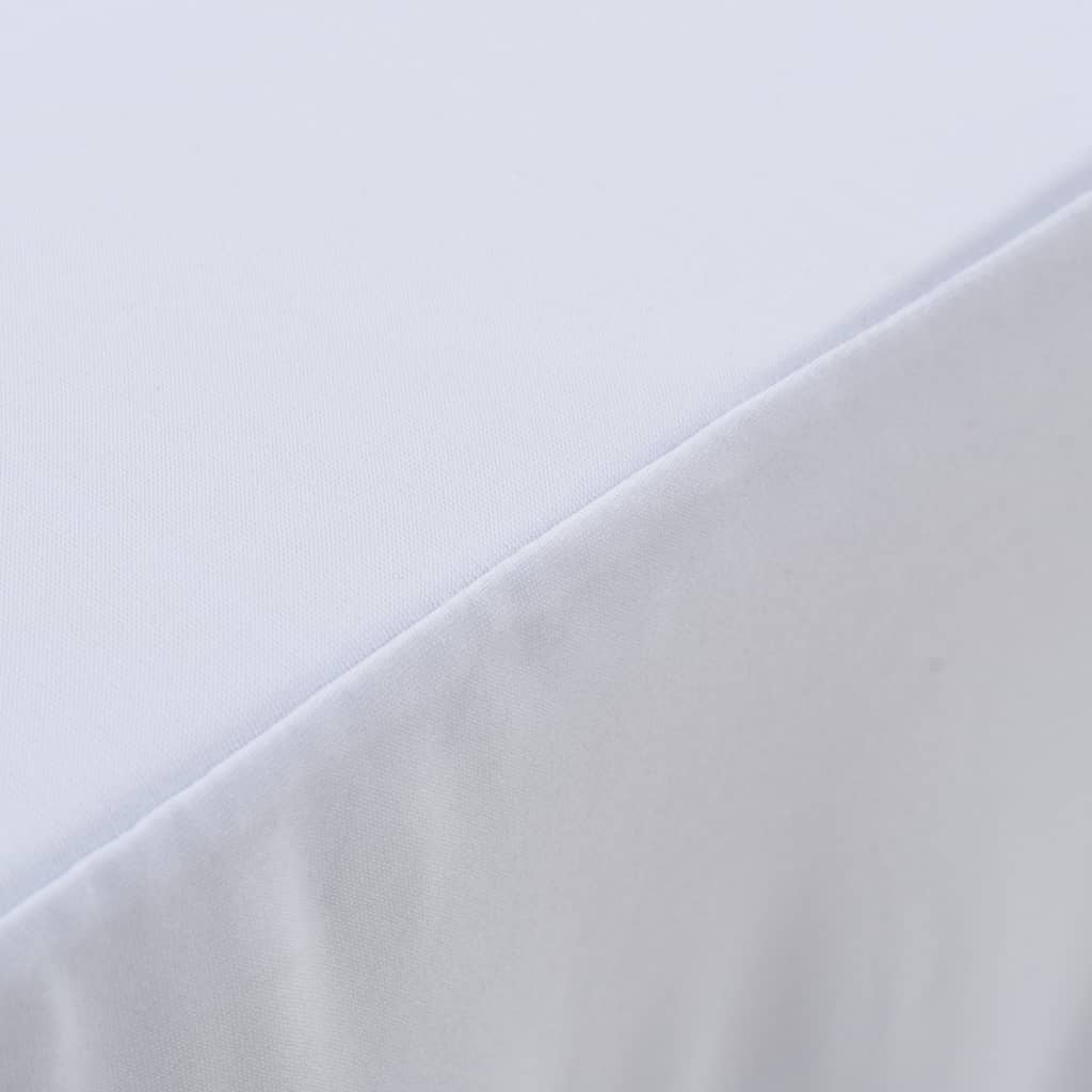 vidaXL ストレッチテーブルカバー スカート付き 2点セット 243x76x74cm ホワイト