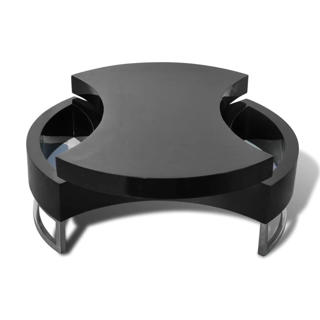 vidaXL コーヒーテーブル 調整可能な形状 ハイグロスブラック