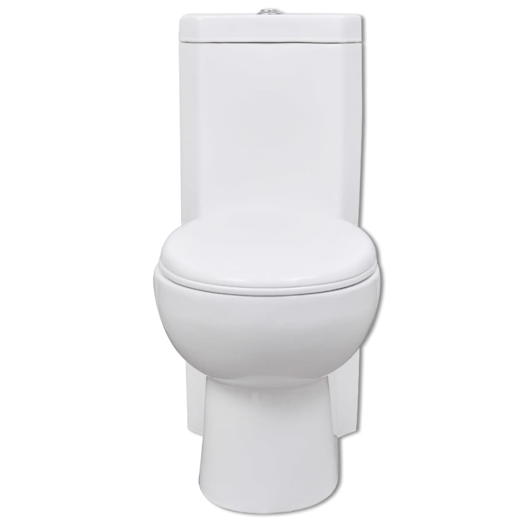 vidaXL お手洗い/バスルーム用 コーナートイレ 陶器製 ホワイト