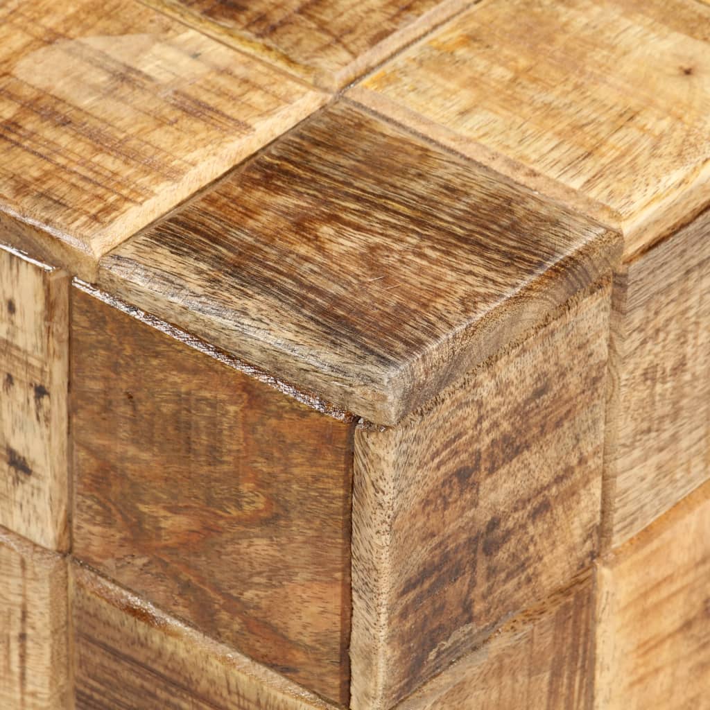 vidaXL コーヒーテーブル 2点 ブロックデザイン マンゴー無垢材 (粗目)