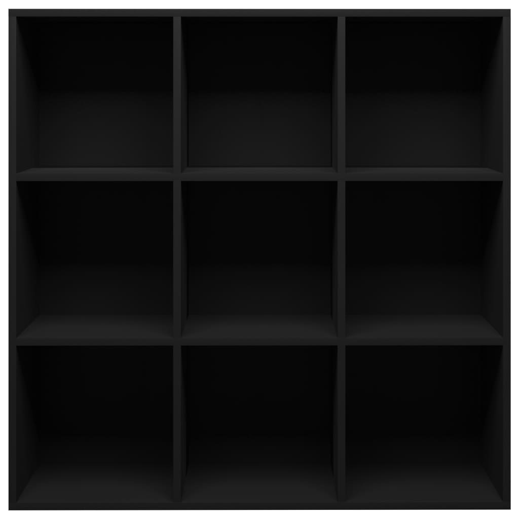 vidaXL ブックキャビネット 黒色 98x30x98cm パーティクルボード