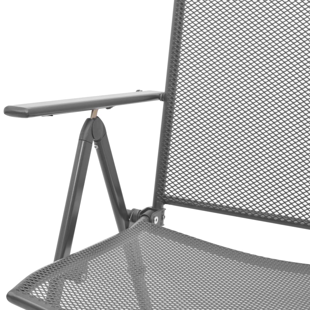 vidaXL ビストロセット3点 折りたたみ椅子 スチール製 アントラシート