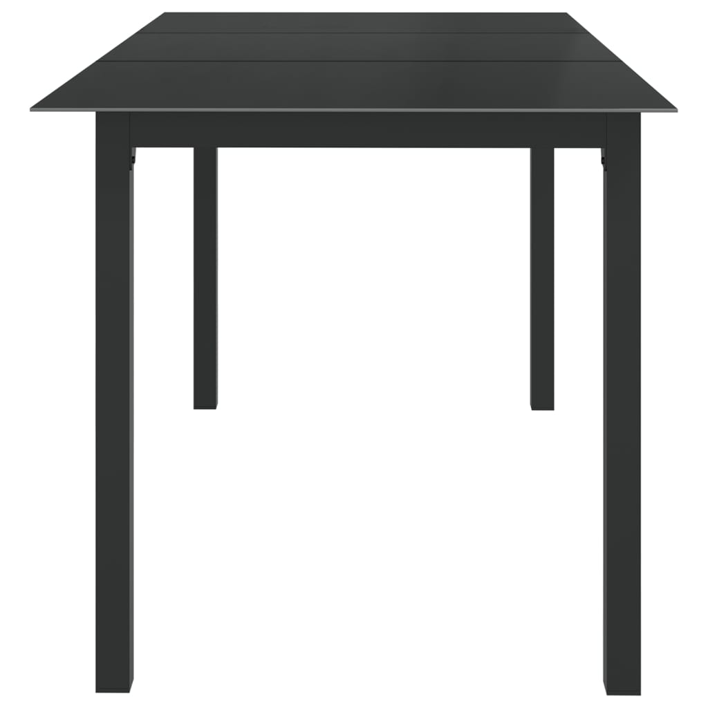 vidaXL ガーデンテーブル ブラック 150x90x74cm アルミ＆ガラス製